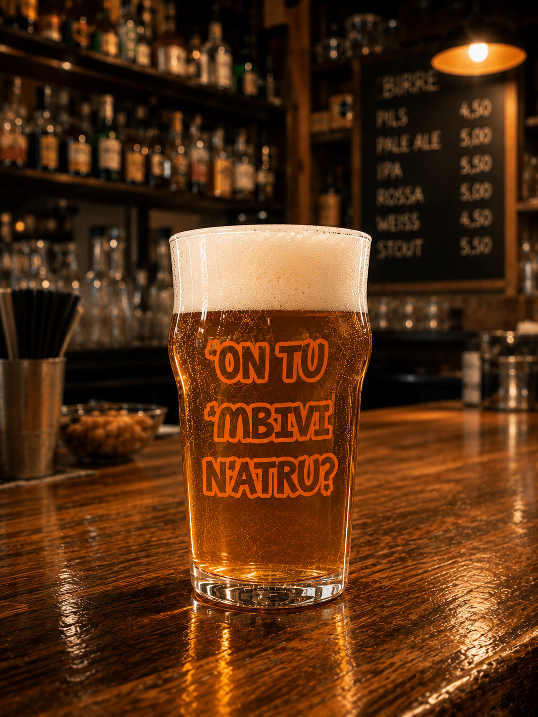 Bicchiere Birra 0.4 "'On tu mbivi n'atru?"